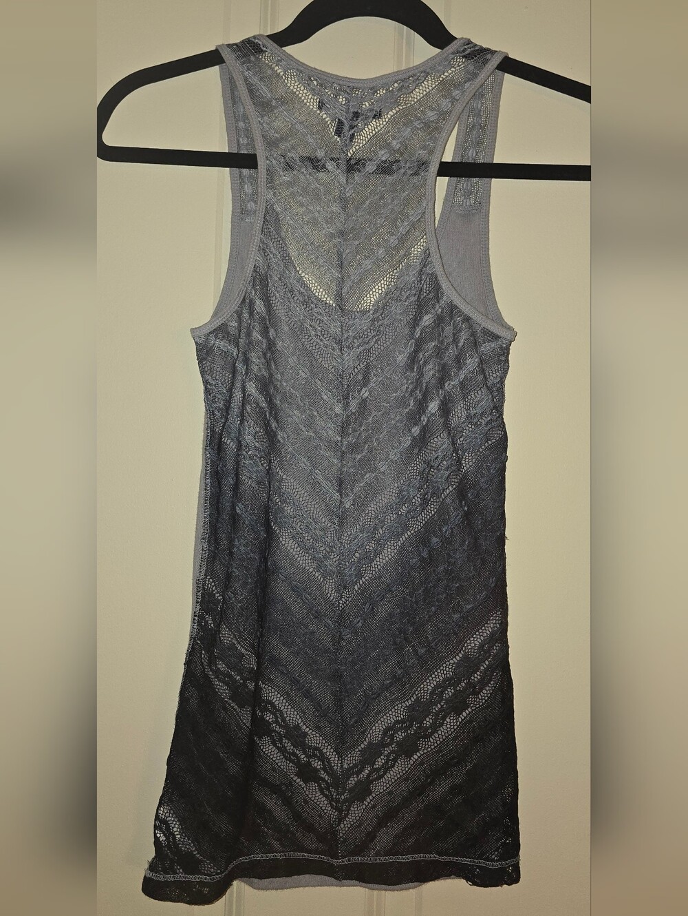 AEO Gray Ribbed Tank Top - Picture 3 of 3